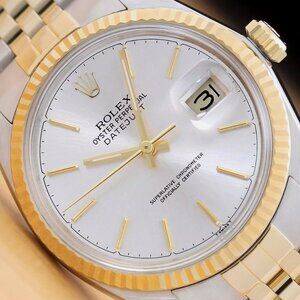 ROLEX 18K MEN'S GOLD SILVER TWO TONE WATCH